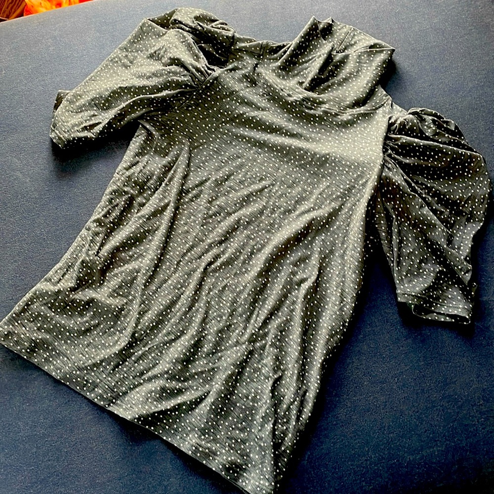Gorgeous GIRLIE NWOT, NATION LTD, feminine sage green polkadot top XS 💋